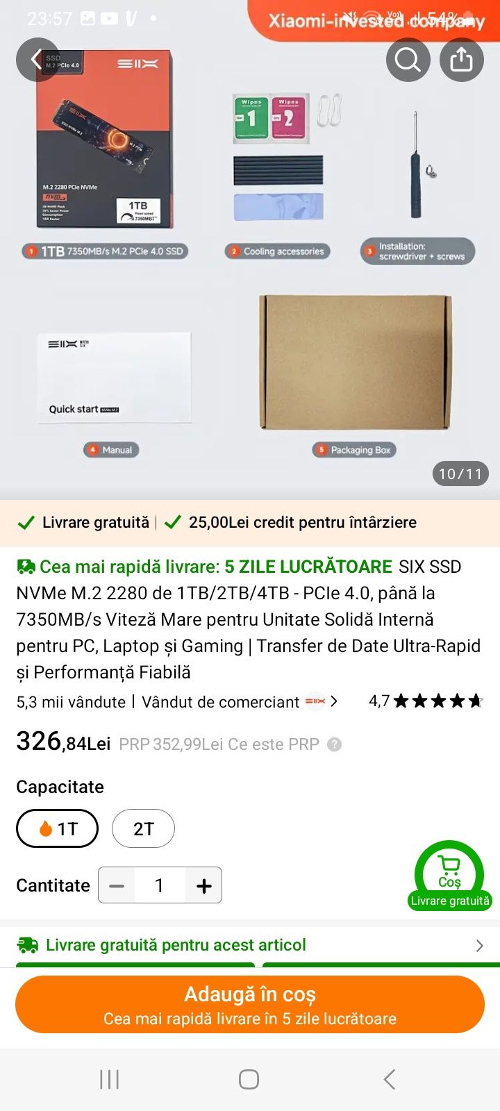 Ssd 1 tb nou nvme