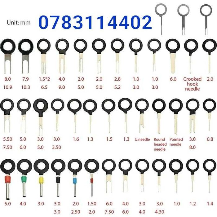 TRUSA Extractor pini-59BUC-Trusa pt scos extras pini din mufe AUTO-NOU