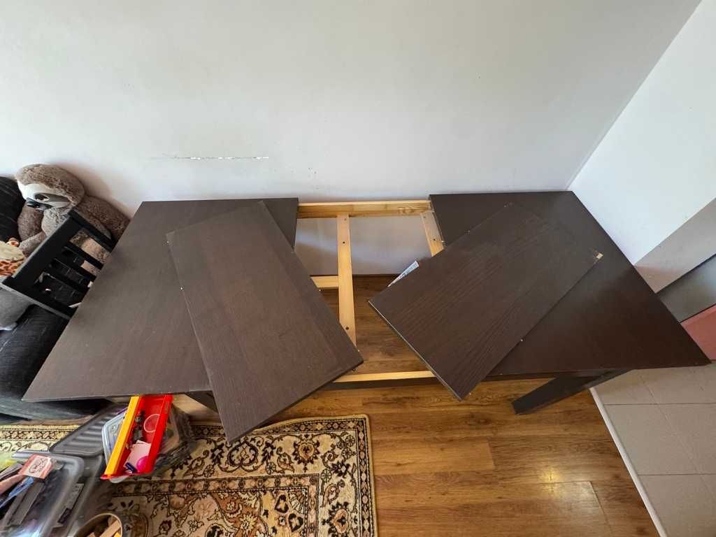 BJURSTA разтегателна маса,IKEA,2 плота(Д140/180/220хВ74хШ84СМ)+4 стола