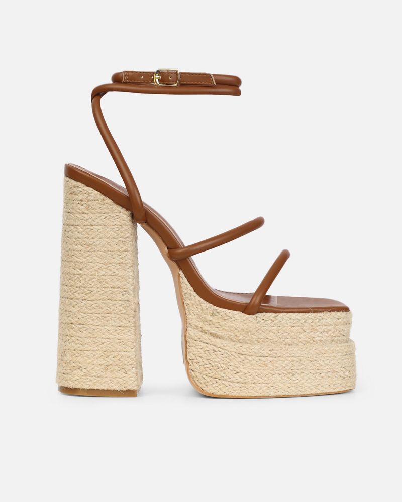 Платформи сандали естествена кожа от Khaki Store - нови