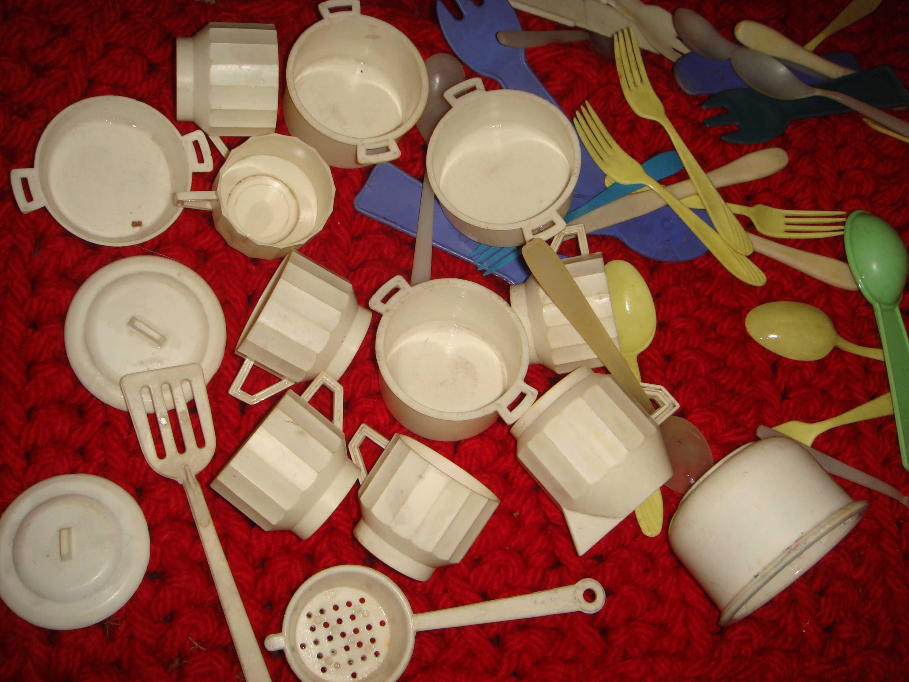 Детские СССР игрушки Большой набор посуды кастрюли-сковородки-ложки