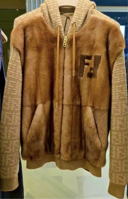 Fendi палто норка и кашмир