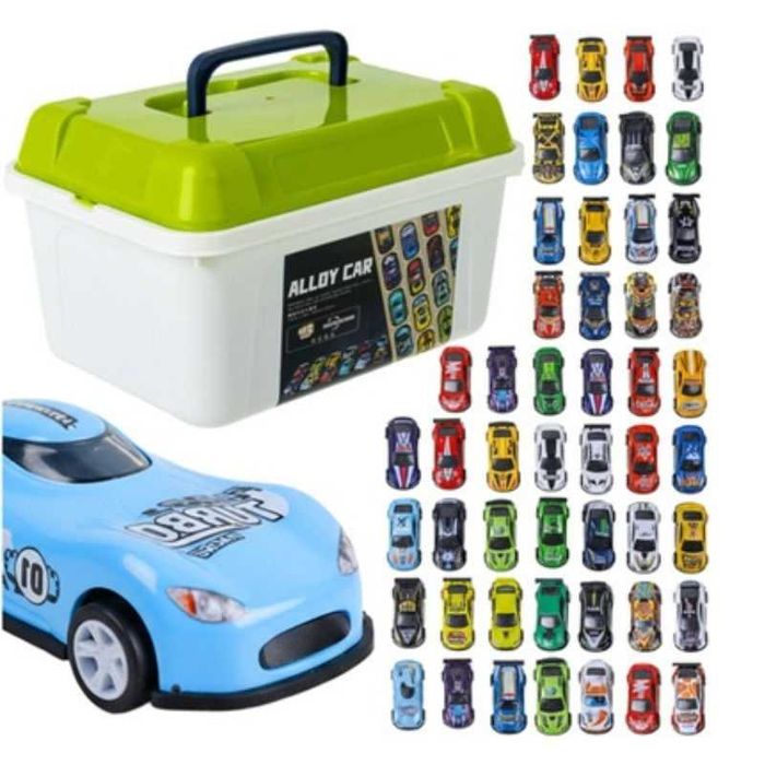 Комплект 50 бр състезателни колички, метални, в кутия