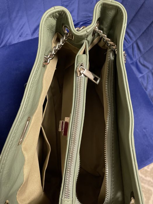 Geanta de piele verde deschis marca Pretta
