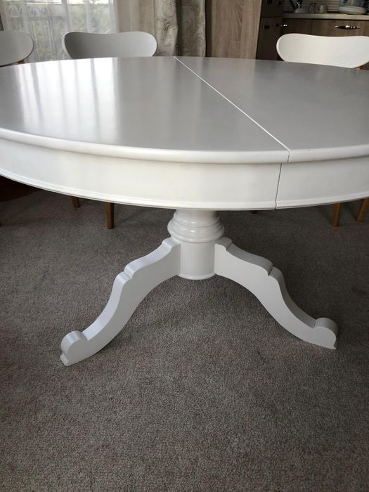 Masă extensibilă lemn masiv albă