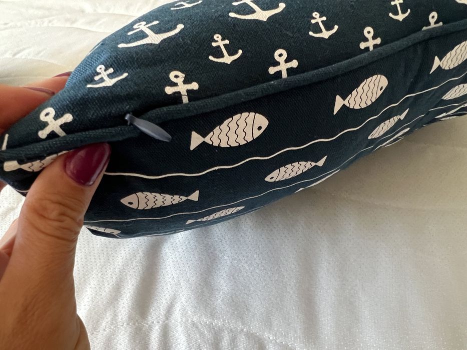 2 Perne model maritim. Huse detașabile cu fermoar