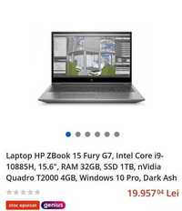 Laptop HP ZBook 15 Fury G7, Intel Core i9-10885H