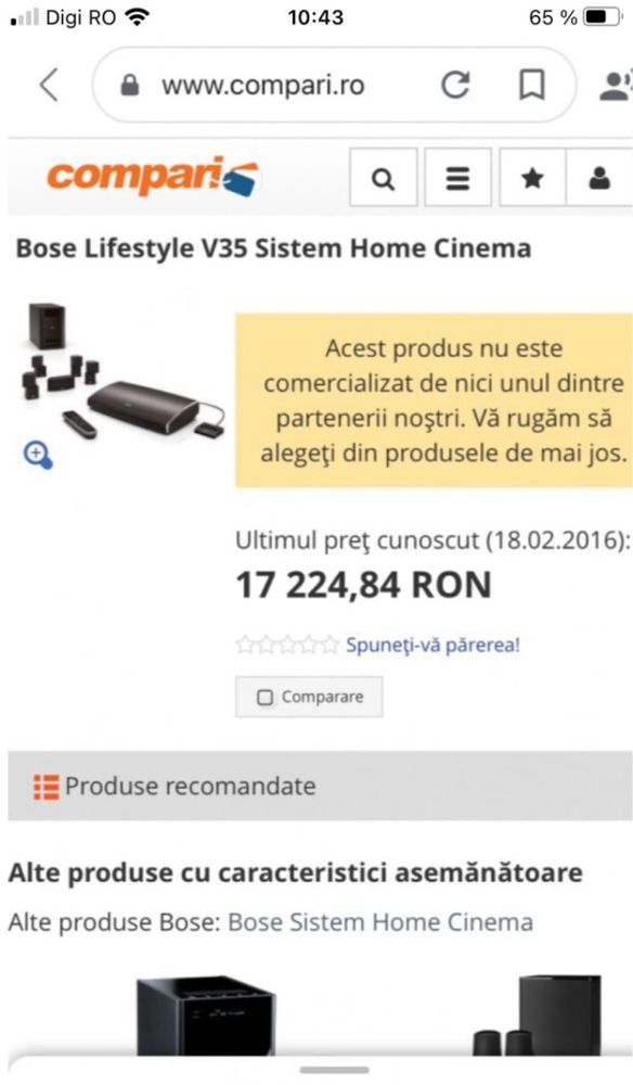 BOSE LifeStyle V35 V25 1350W Preț de MAGAZIN 17200 Lei Made in IRELAND