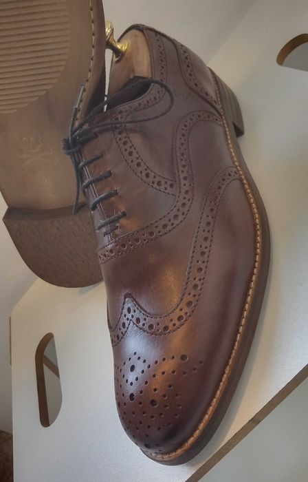 Pantofi oxford wingtip premium Scalpers Spain 40.5 41 piele naturala