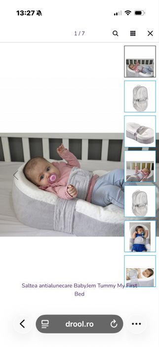 Saltea antialunecare BabyJem Tummy My First Bed