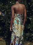 Rochie satinata cu efect mozaic