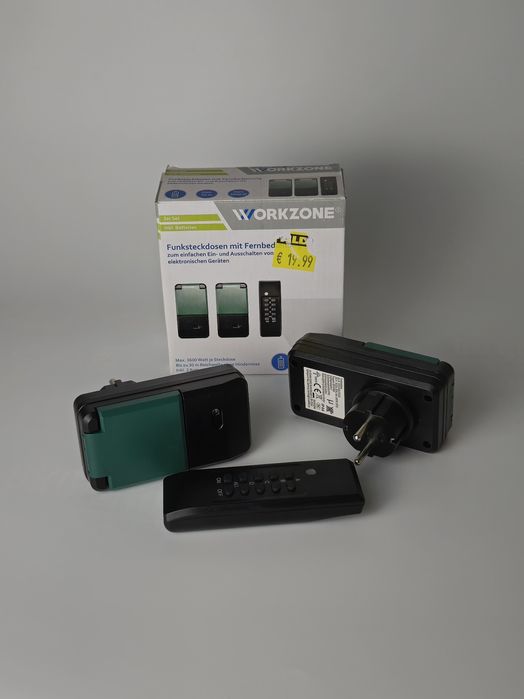 Set priza wireless exterior cu telecomanda tripla fara fir