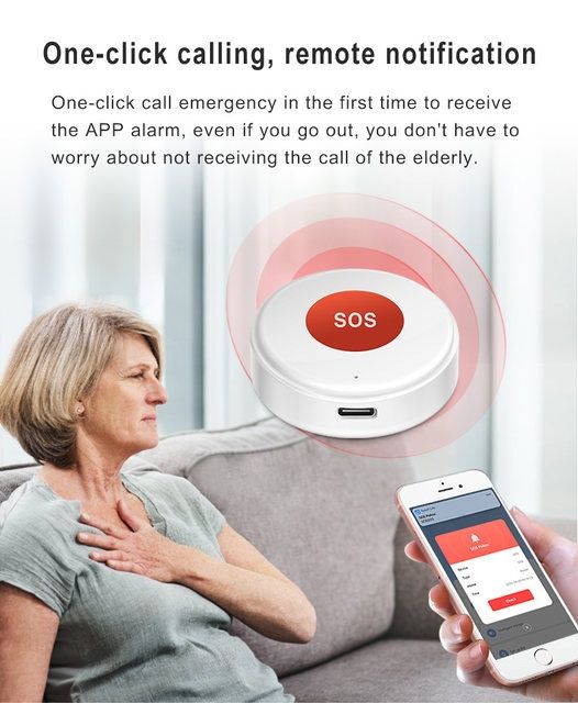 Tuya / Smart Life WiFi SOS (паник) бутон за деца, възрастни, охрана