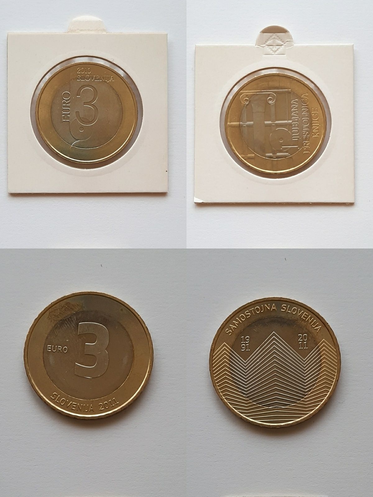 Moneda comemorativa de 3 Euro, Slovenia, anii 2008 - 2018
