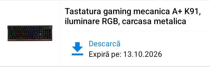 Tastatura RGB cu usb în garanție