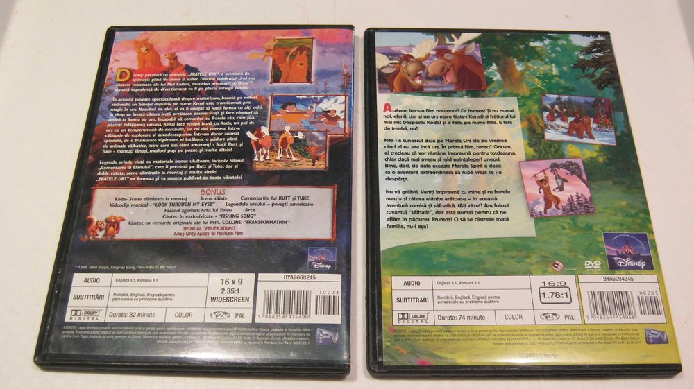 Lot 2 DVD/FRATELE URS/2,6 ore desene animate dublate in Romana..