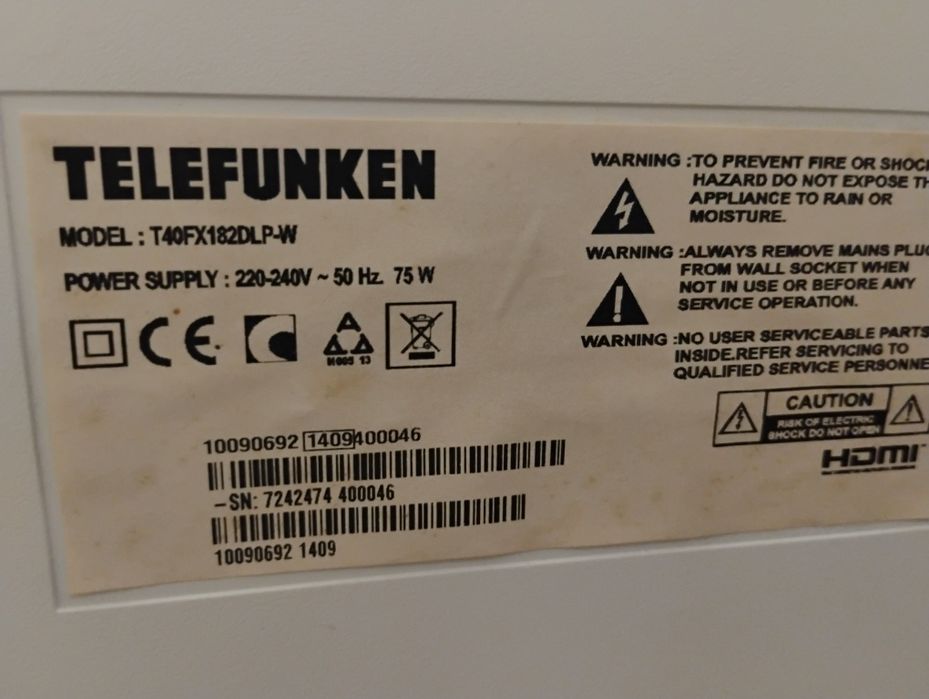 Продавам Телевизор  TELEFUNKEN 40inch