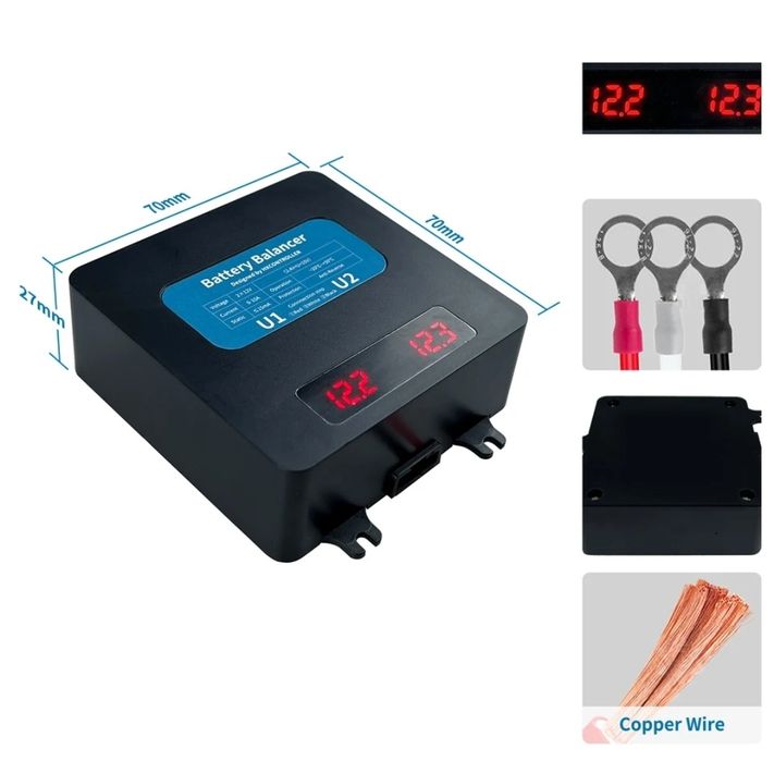 Egalizator baterii 2x12v, 24V, 10A cu afisaj solare fotovoltaice ups