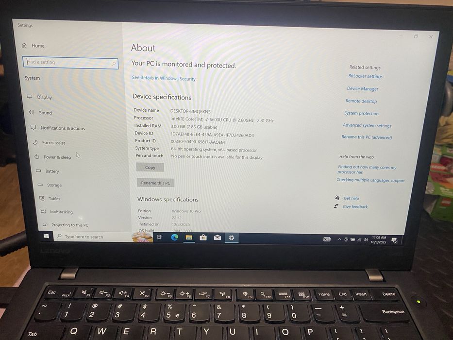 Laptop Lenovo ThinkPad T460S i7-6600U / 930M / 8GB RAM / 128GB/ Win 10