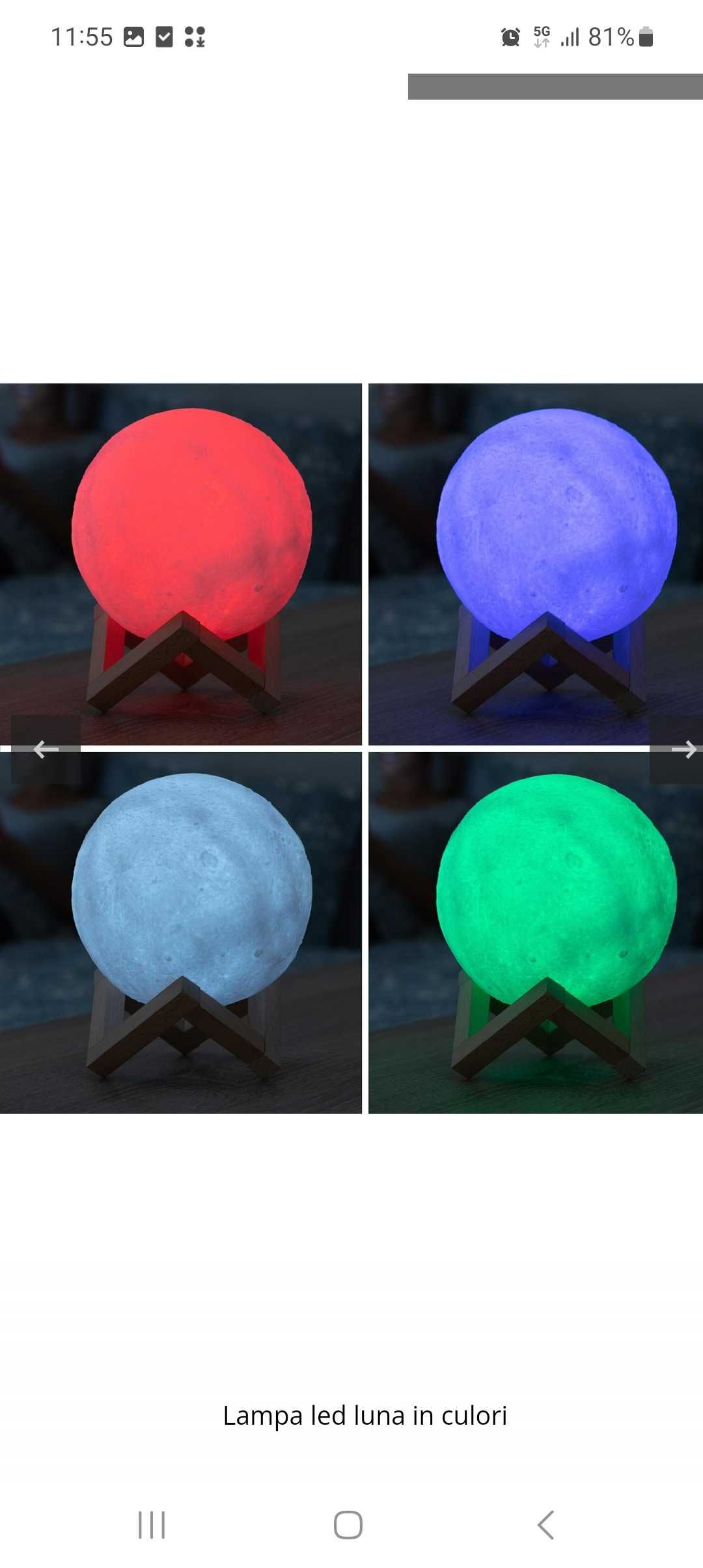 Lampa Luna in culori
