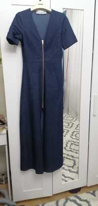 Длинное джинсовое платье