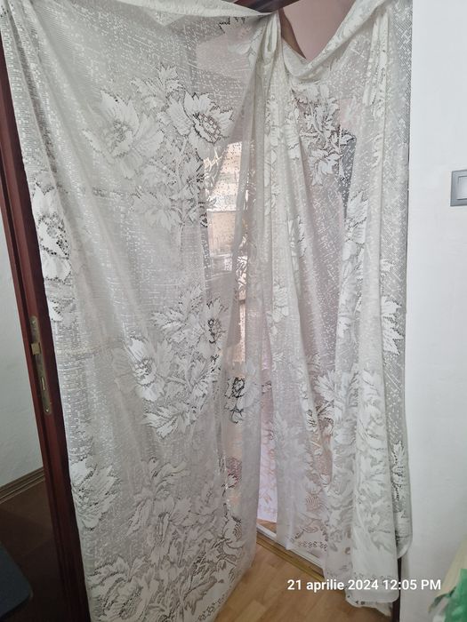 Perdea alba de Pascani 5,60 cm,perdea alba broderie