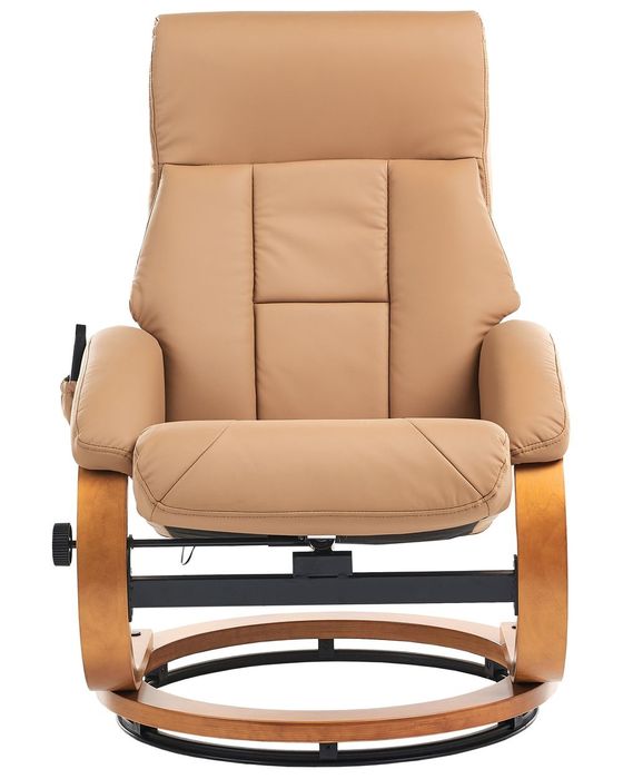 NOU Fotoliu cu taburet FORCE, funcții masaj, beige