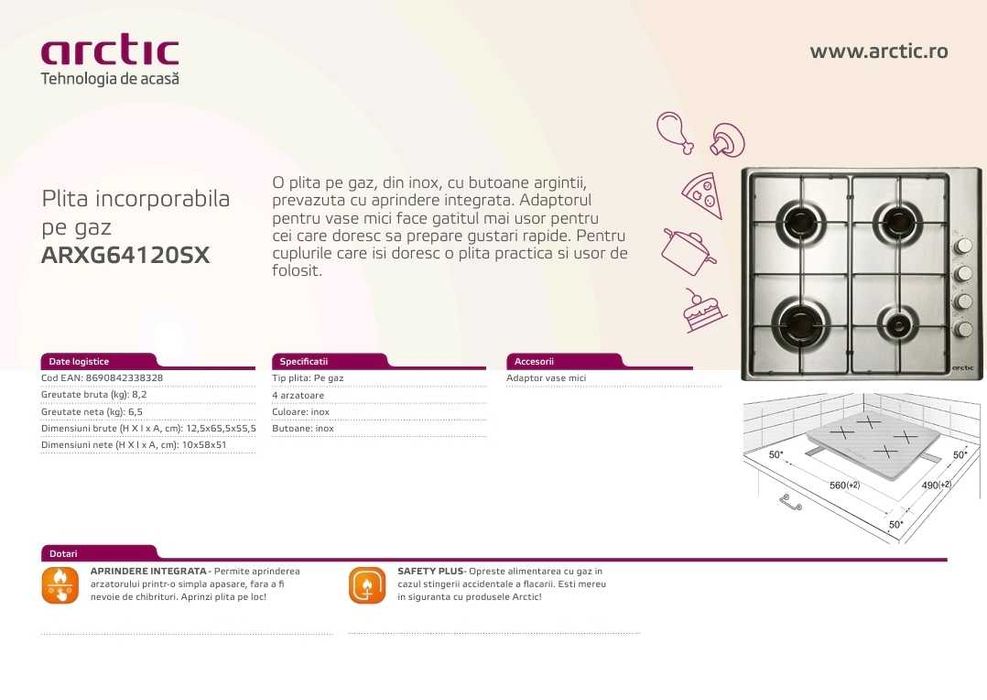 Vand plita incorporabila Arctic stare f.buna