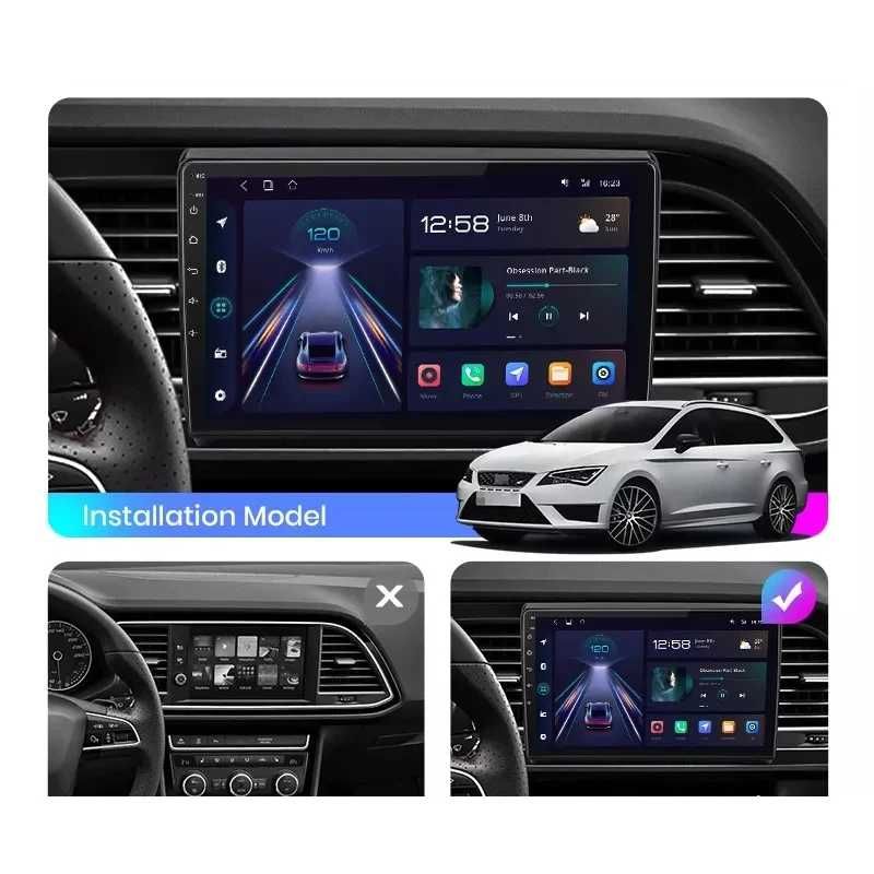 Navigatie Android Dedicata Seat Leon 3, 9Inch, Bluetooth, WiFi, Waze