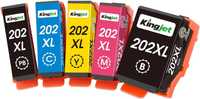 KINGJET 202XL касети с мастило, преработени за Epson 202 202XL, 5 броя