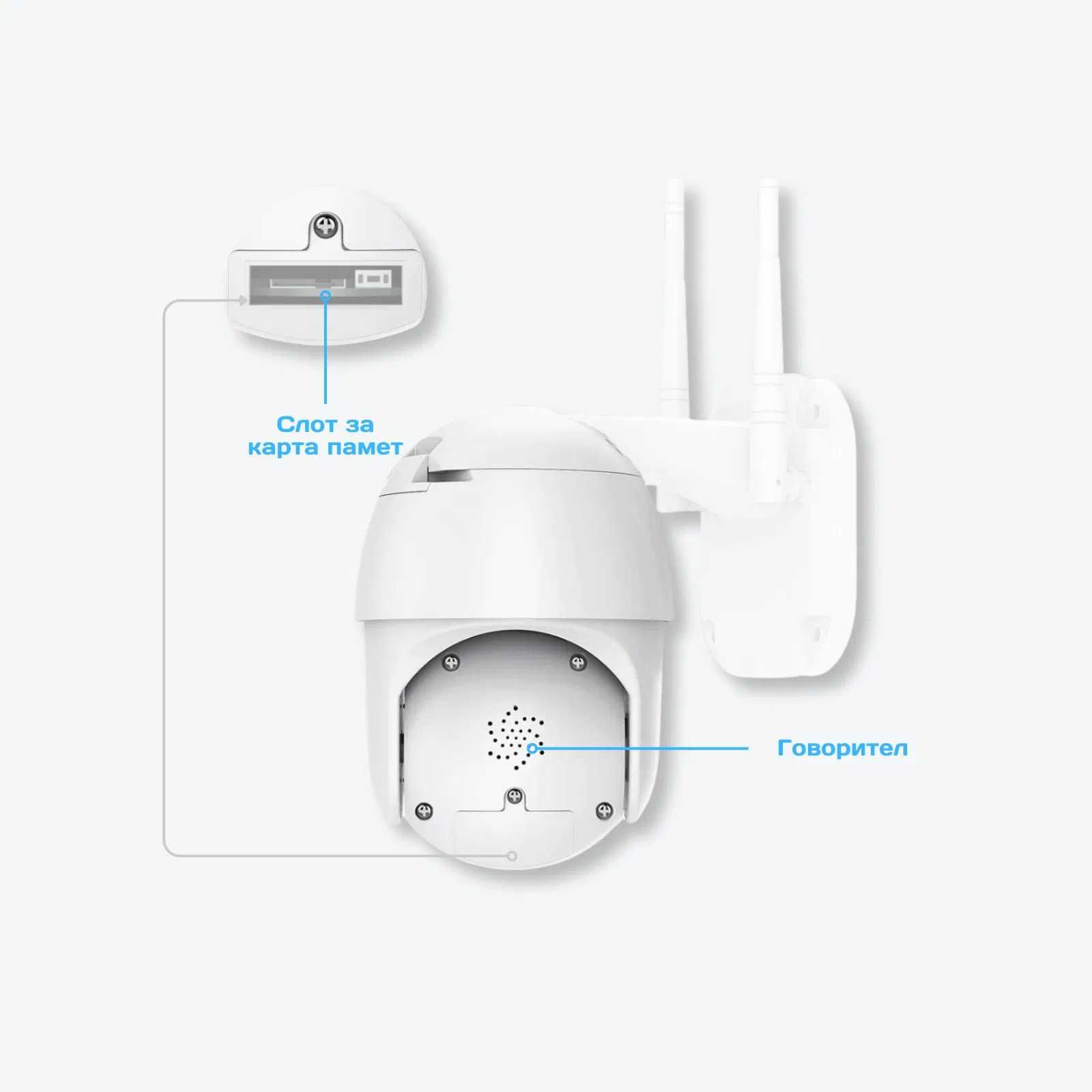 WiFi Камера A13 FullHD, iCSee, Бяла