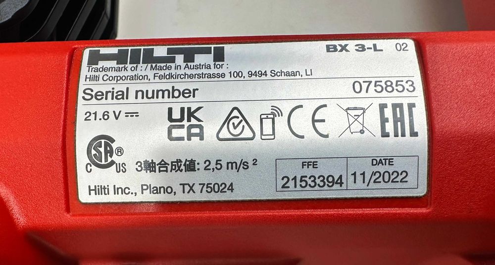 Hilti BX 3-L (02) - Уред за директен монтаж с bluetooth като нов!