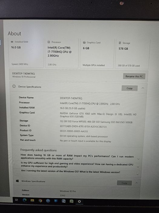 Lenovo Legion Y520 – i7 / GTX 1060 (6GB) / 16GB RAM / SSD + SSD – Gami