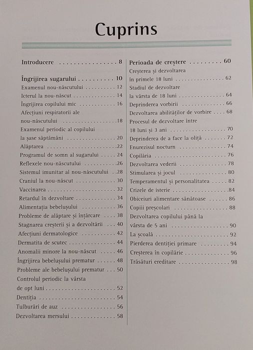 Enciclopedia medicala a sugarului si copilul mic