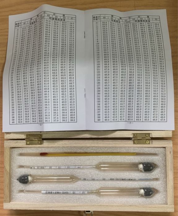Trusa profesionala alcoolmetre 0-40, 40-70, 70-100% cu eprubeta