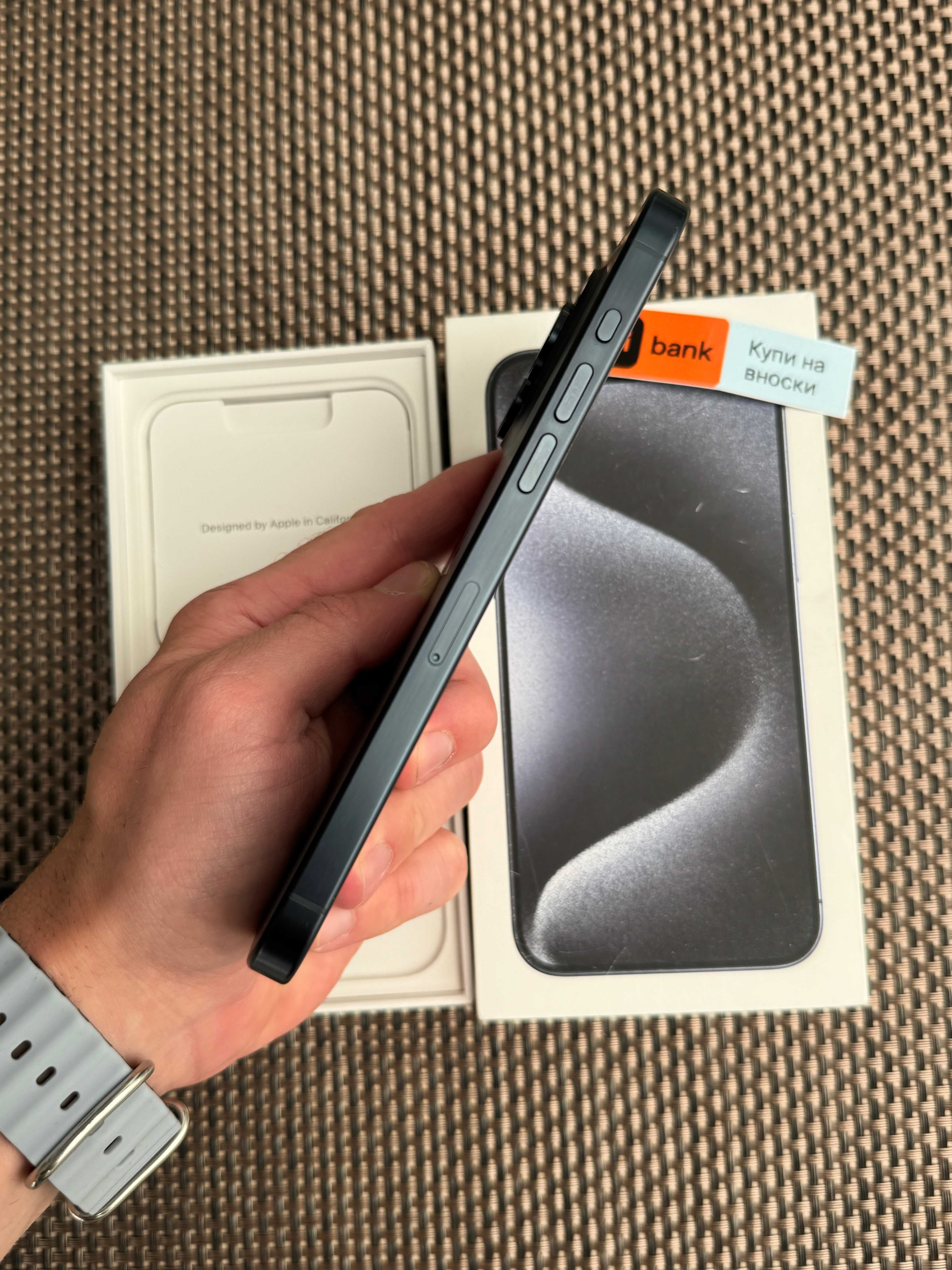 КАТО НОВ! iPhone 15 Pro MAX Лизинг от 58лв/м Blue Titanium 256 син