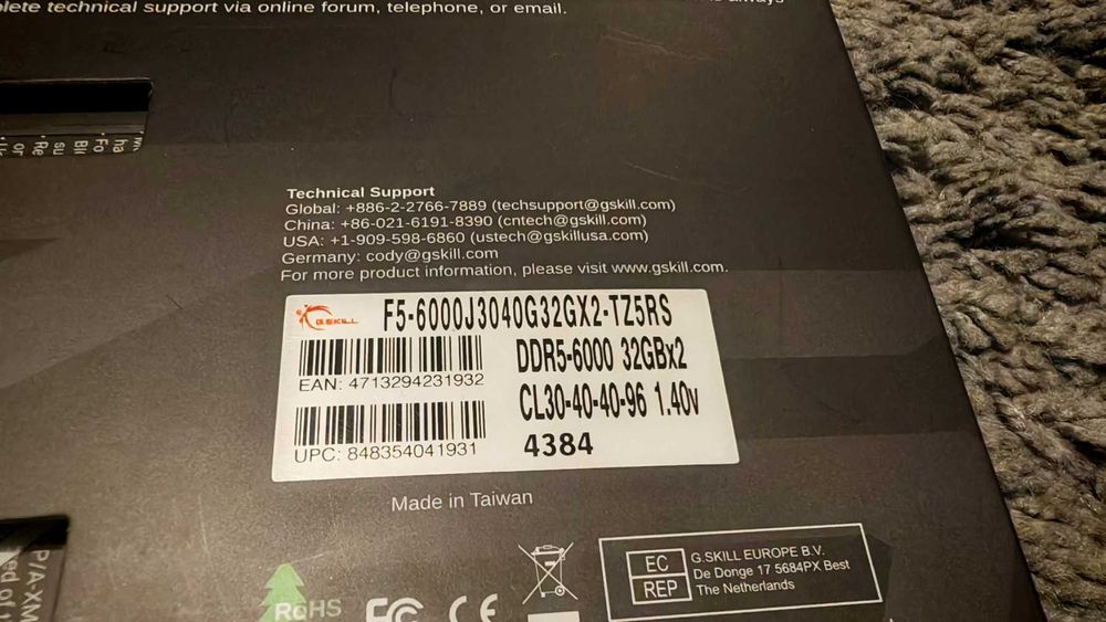 Рам памет G.SKILL Trident Z5 RGB 64GB (2x32GB) DDR5 6000MHz CL30