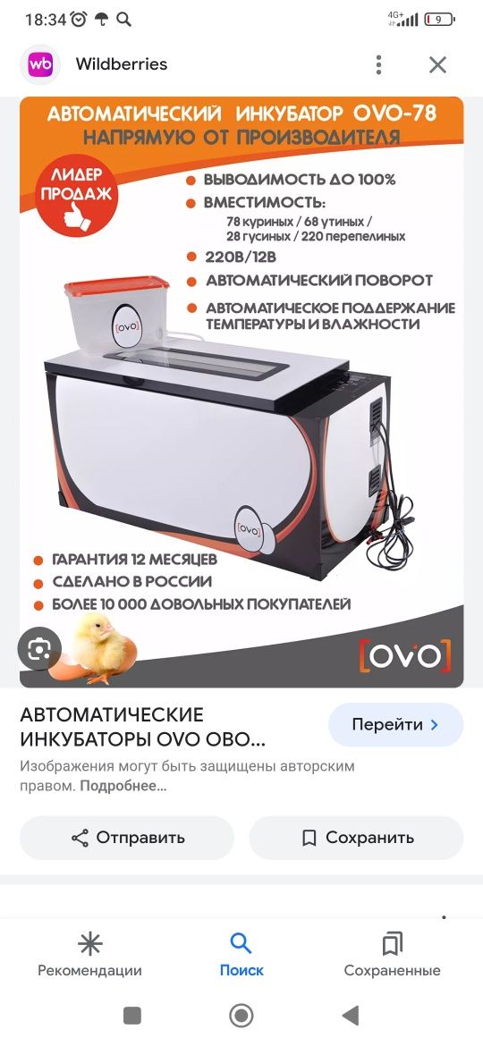 Инкубатор OVO. Бу