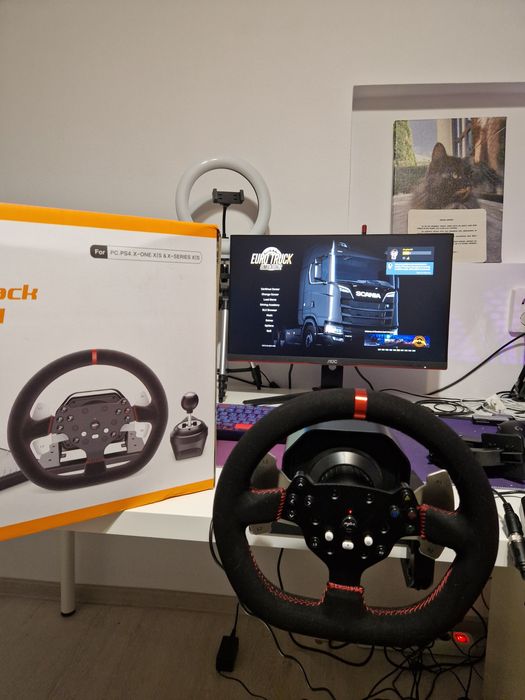 Volan gaming PXN V10, PS4/Slim/Pro/Xbox One/S, negru