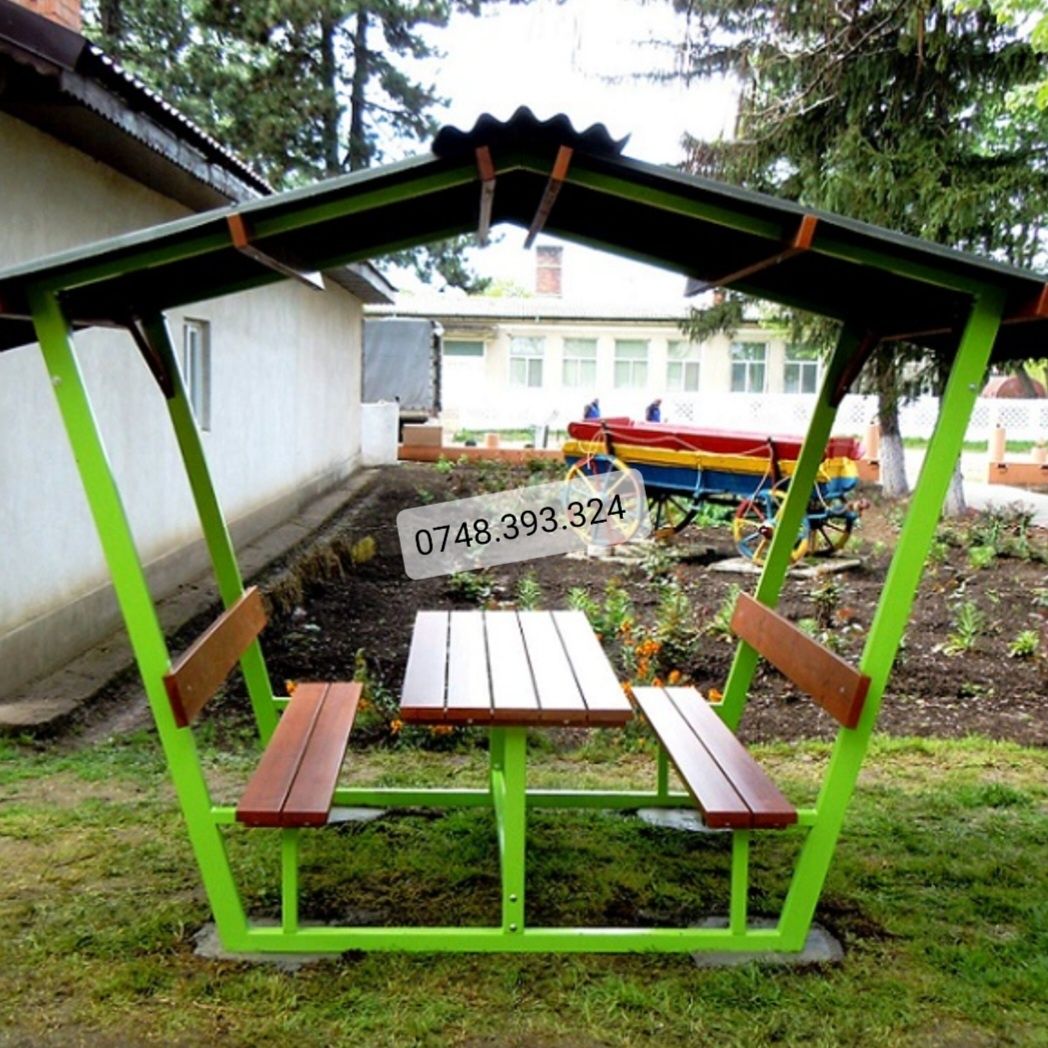 Set masa  cu băncuțe lemn masiv scaune  foișor  terasa