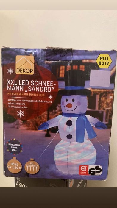 Надуваем Дядо Коледа и Снежен човек - 120 см