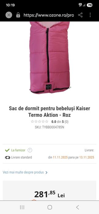 Sac de dormit bebeluși Kaiser Termo Aktion
