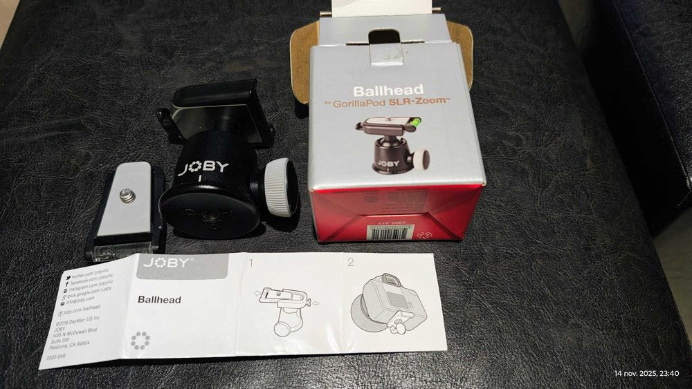 JOBY Ballhead cap de trepied, tip bila, potrivit pentru orice trepied
