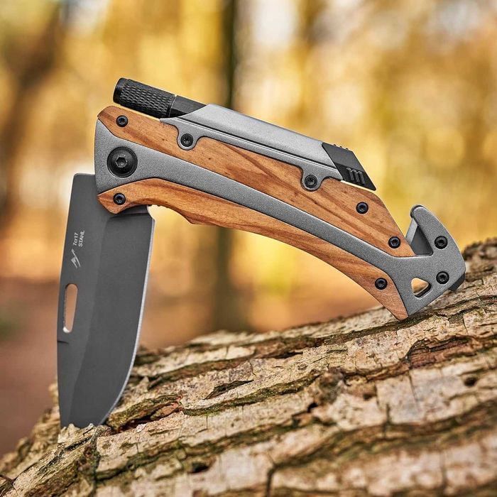 Cuțit pliabil BERGKVIST K30 Plus cu amnar și funcții survival