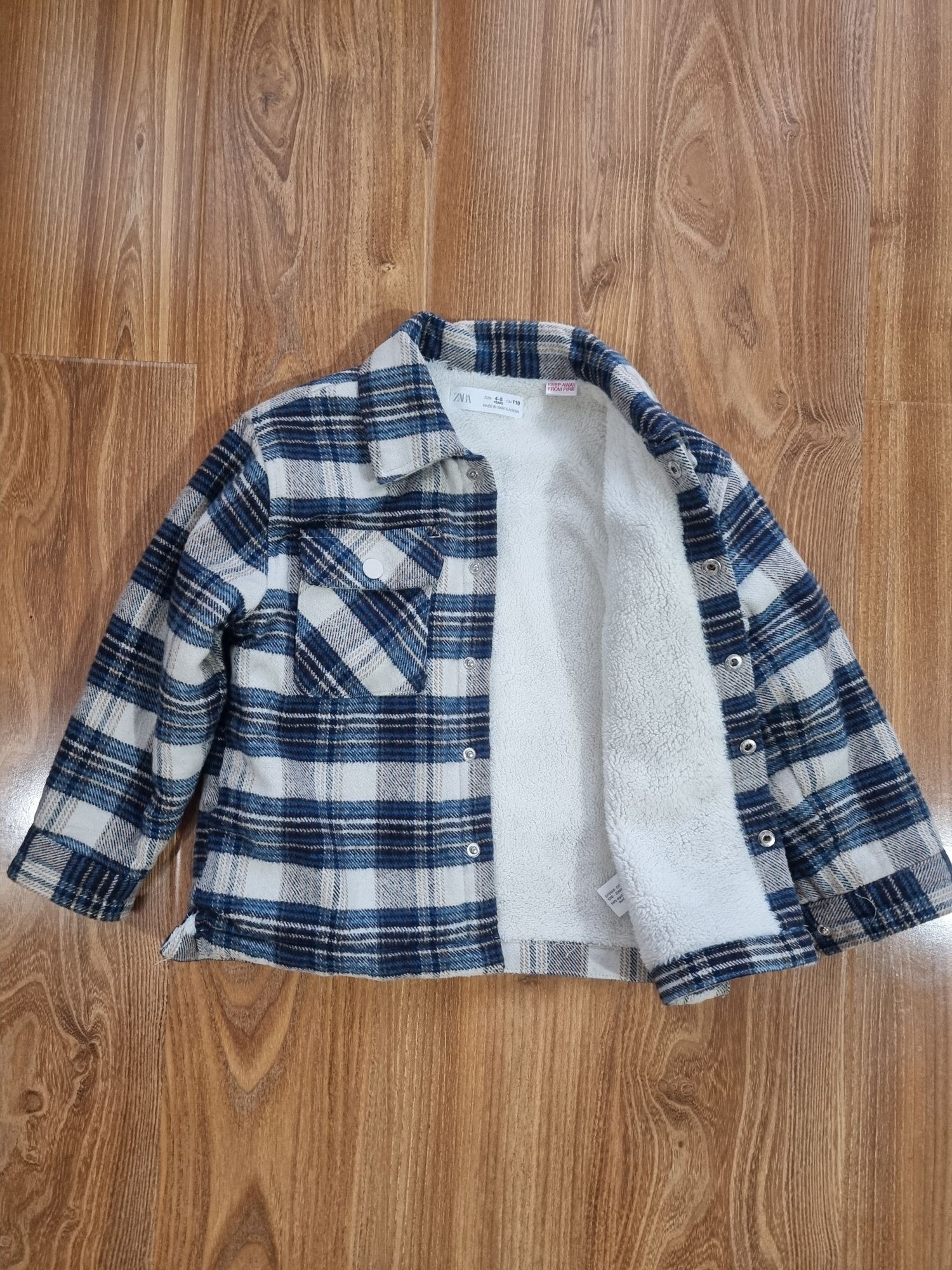 Jacheta tip camasa Zara, cu imitatie de lână de miel