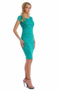 Rochie dantela verde turcoaz