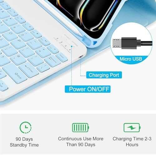 Нов Модерен калъф за таблет iPad Pro 11" 2024 с отделяща се клавиатура