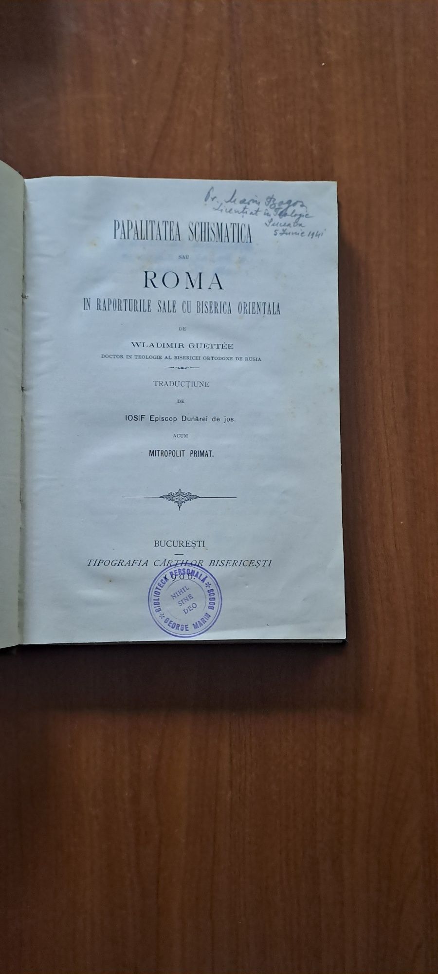 Vand carte Papalitatea Schismatica  1906