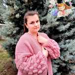 Cardigan zmeurica tricotat