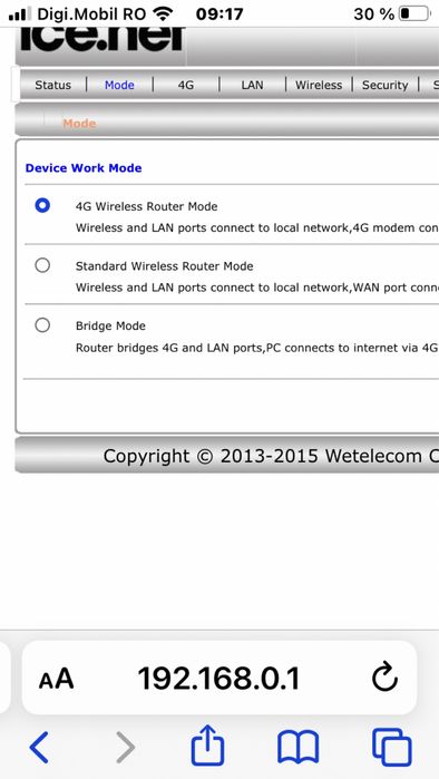 Router 4 g lte digi si alte retele